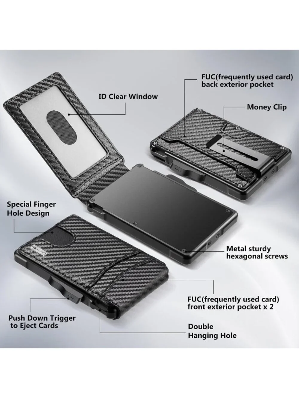 Slim Leather Wallet for Men - RFID Blocking Bifold with Money Clip & Card Slots